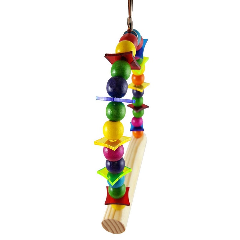 Litewoo Colorful Wooden Bird Swing Toy Wood Parrot Perch Stand Play Gym for Small Parakeets Budgies Cockatiels Conures Cage Accessories Swings to Balance Exercise Training - Image 5